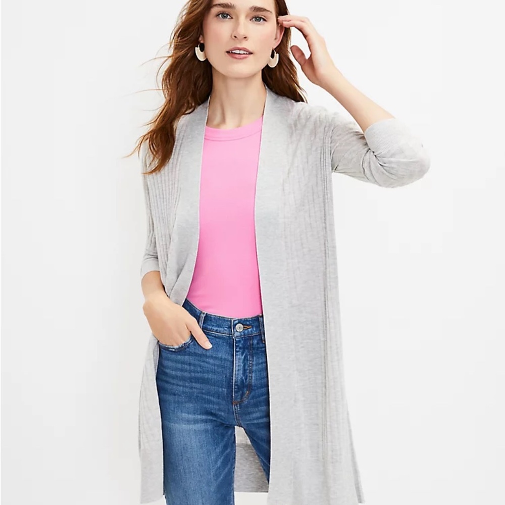 Loft - Ribbed Open Cardigan- New with tags